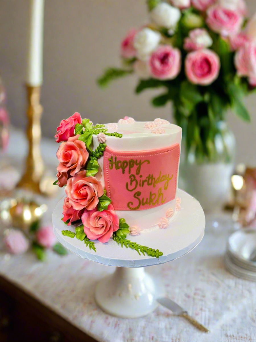 Rosy Pink Cream Cake