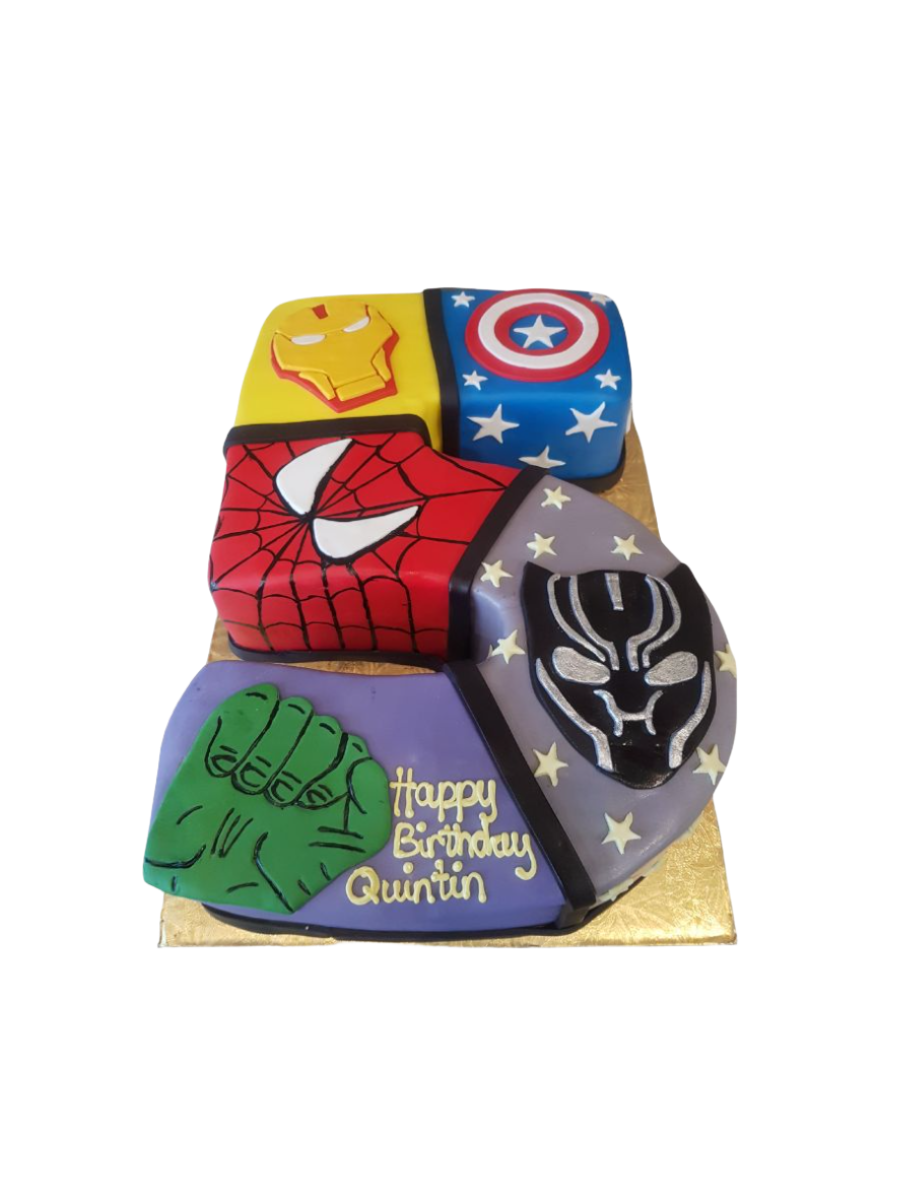 Superheroes Molded Cake