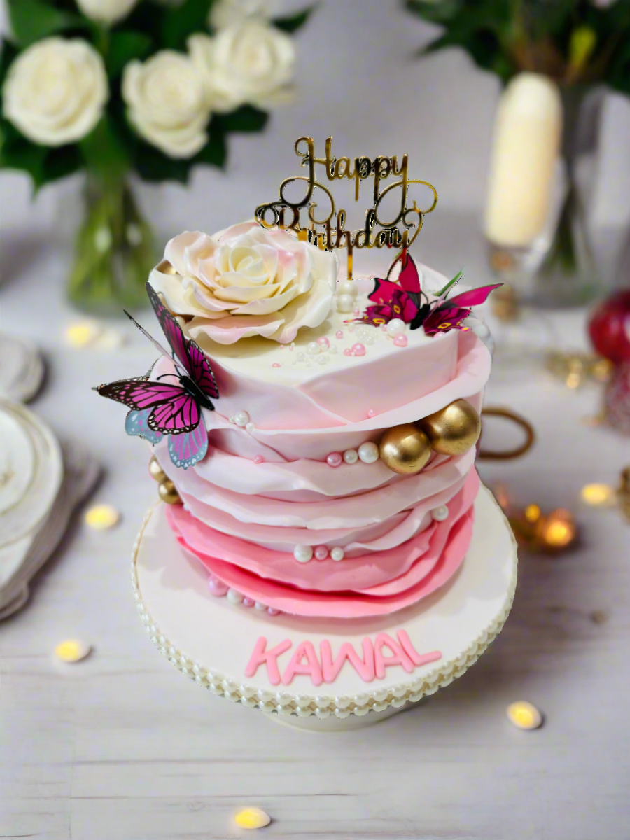 Kawal Ruffle Fondant Cake