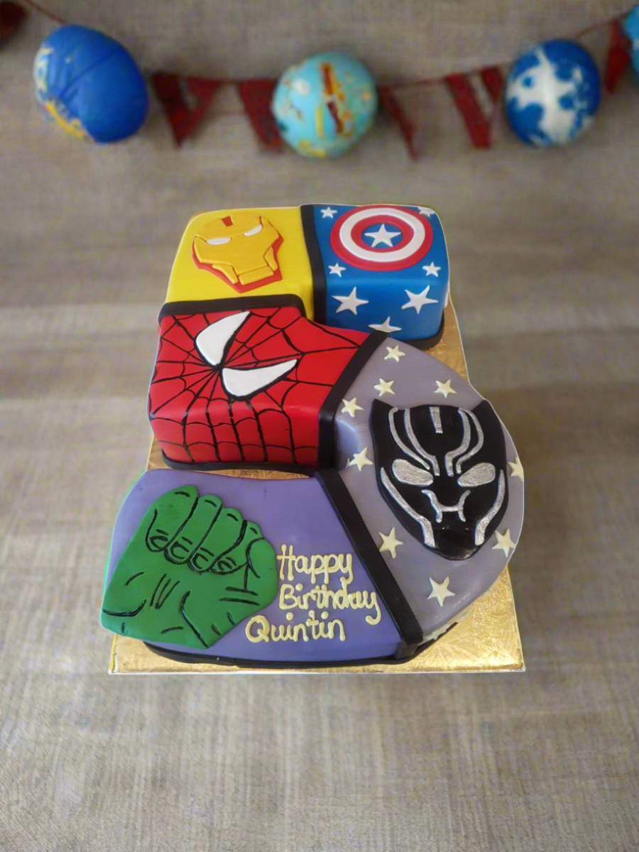 Superheroes Molded Cake