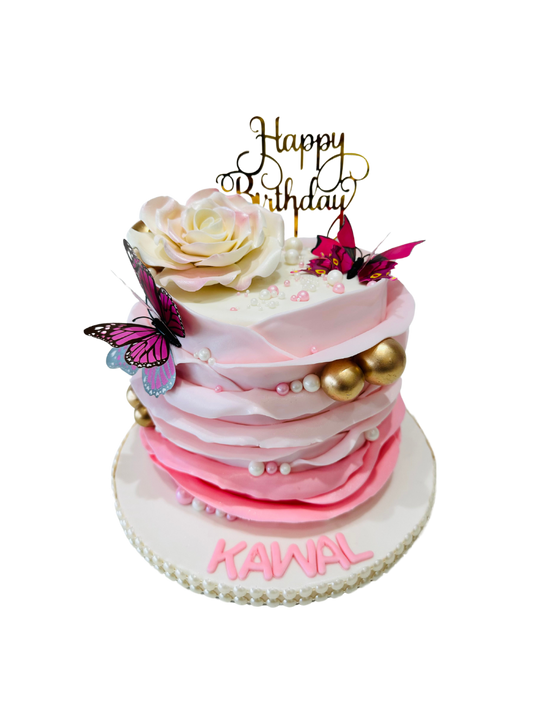 Kawal Ruffle Fondant Cake