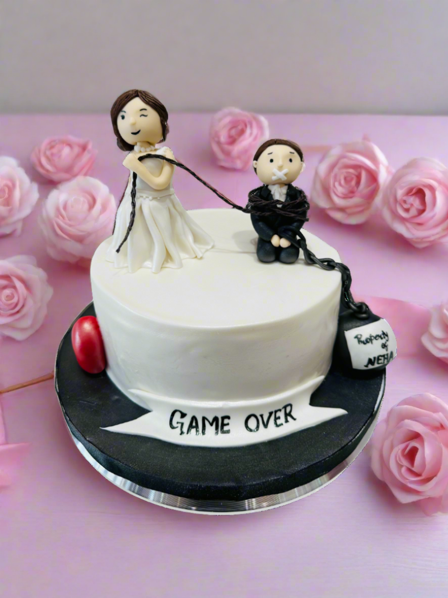 Bridal Shower Game Over Fondant Cake