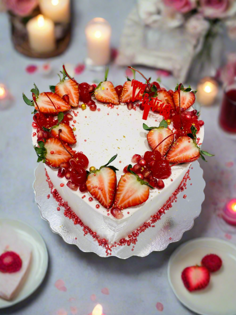 Fruit Valentine Heart Cake