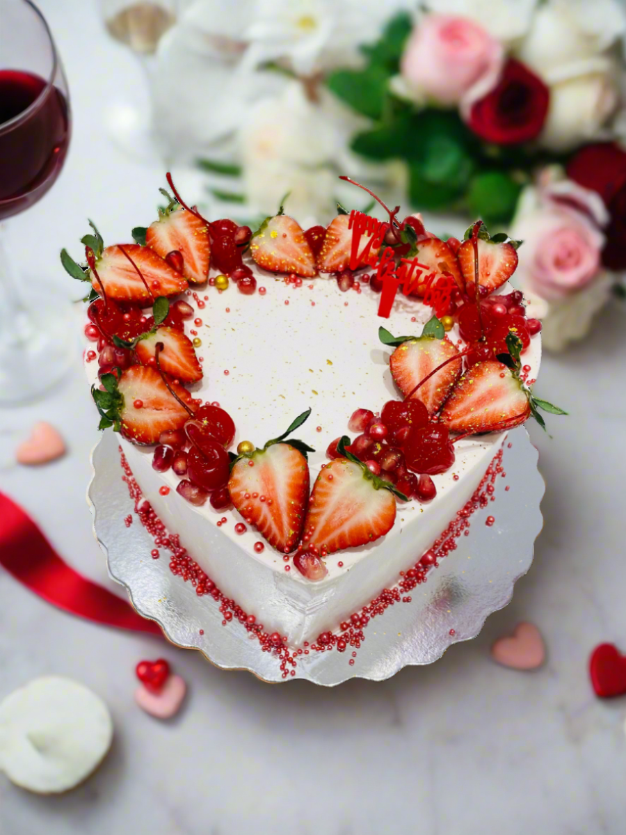 Fruit Valentine Heart Cake