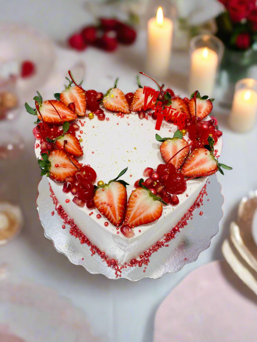 Fruit Valentine Heart Cake