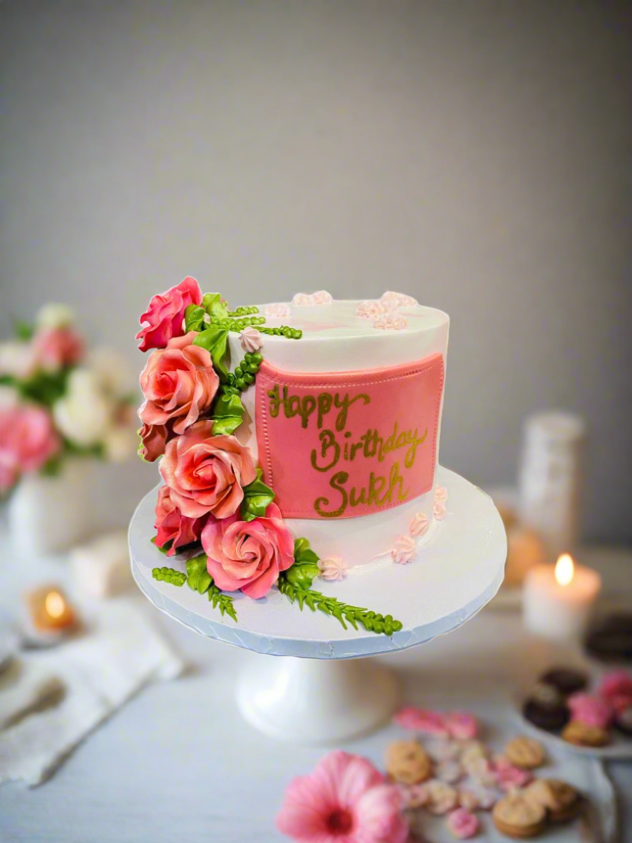 Rosy Pink Cream Cake