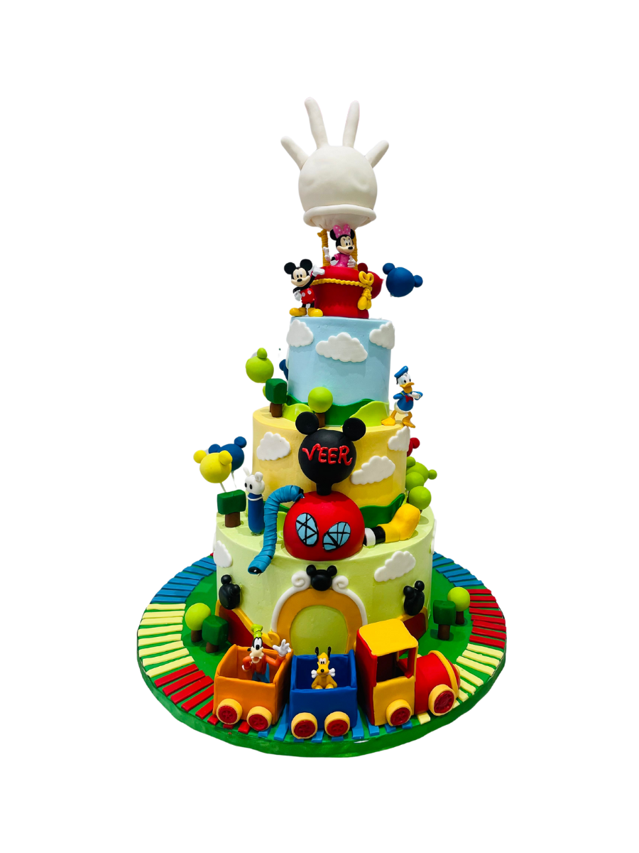 Veer's Mickeymouse Fondant Tiered Cake