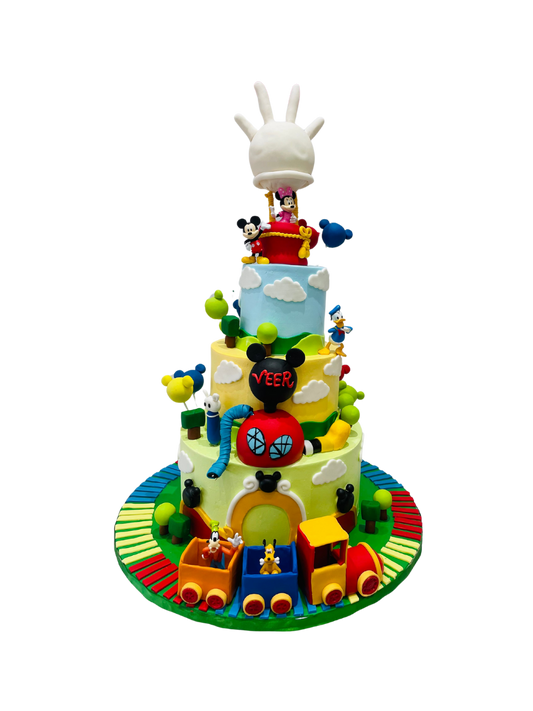 Veer's Mickeymouse Fondant Tiered Cake