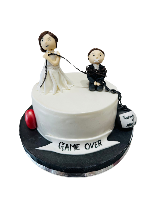 Bridal Shower Game Over Fondant Cake