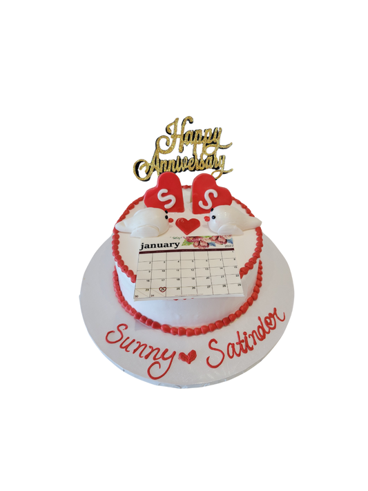 Couple Anniversary Cream Cake
