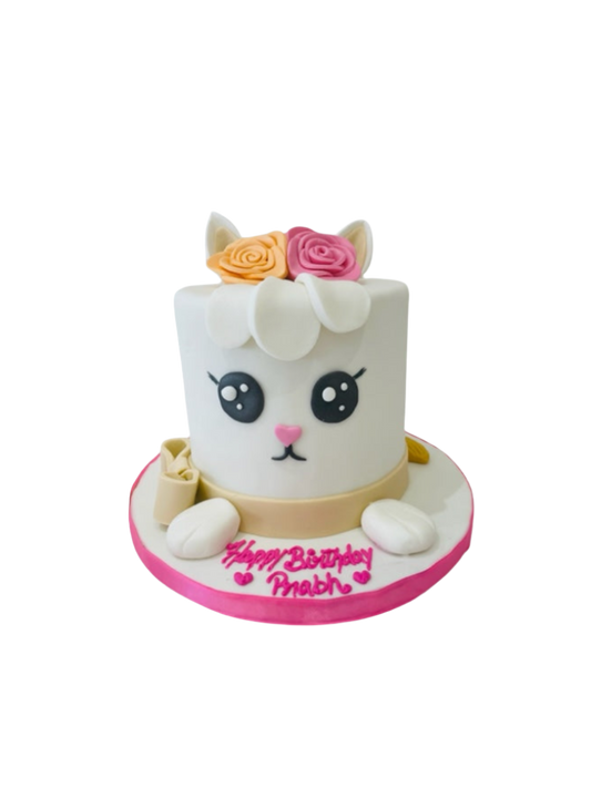 Cat Fondant Birthday Cake