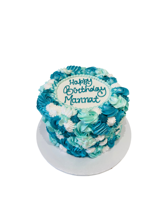 Teal Rosette Cake