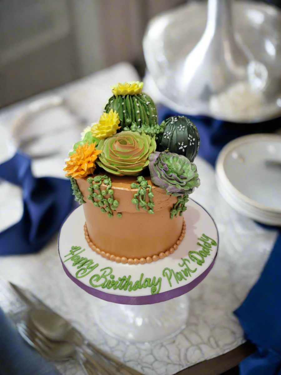 Plant Theme Cream Cake