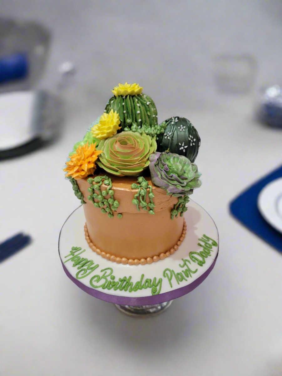 Plant Theme Cream Cake