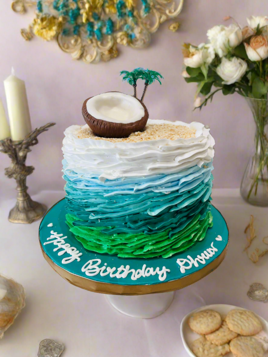 Havana Tropical Theme Cream Cake