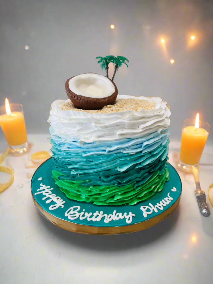 Havana Tropical Theme Cream Cake
