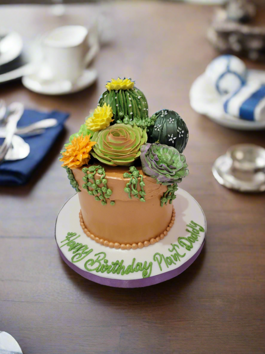 Plant Theme Cream Cake