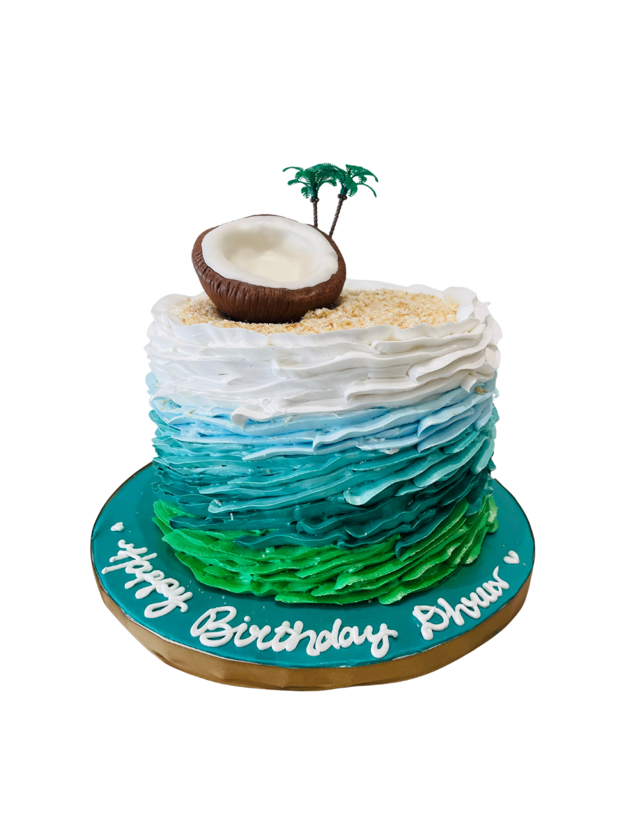 Havana Tropical Theme Cream Cake