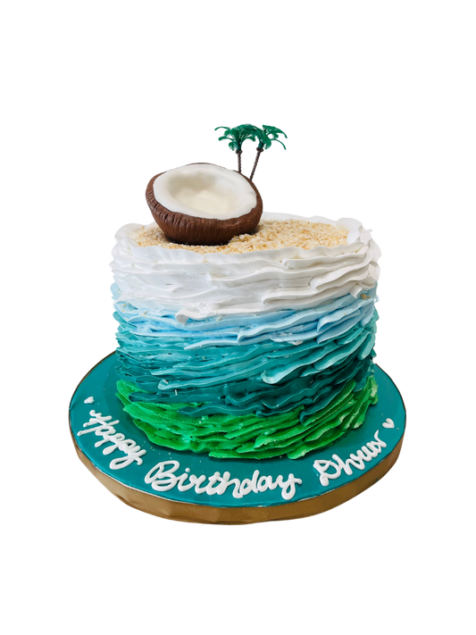 Havana Tropical Theme Cream Cake
