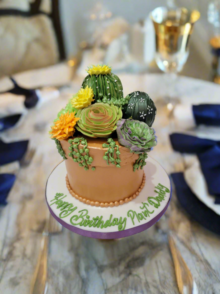 Plant Theme Cream Cake