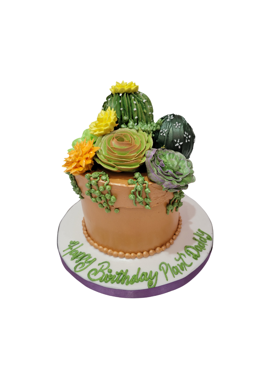 Plant Theme Cream Cake
