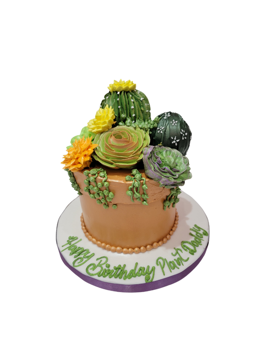 Plant Theme Cream Cake