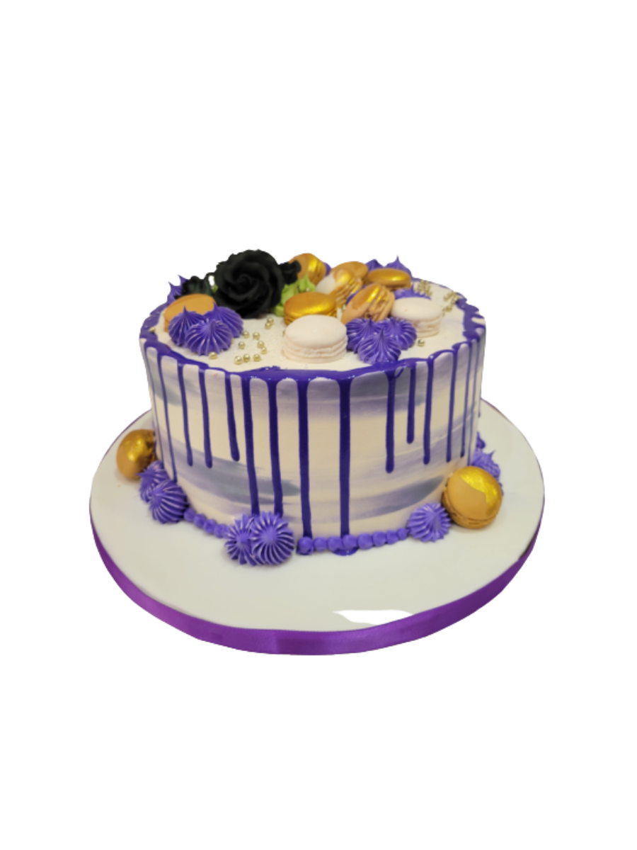 Purple & Gold Birthday Cake