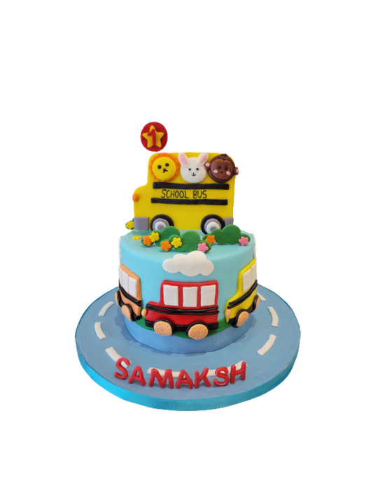 School Bus Fondant Cake