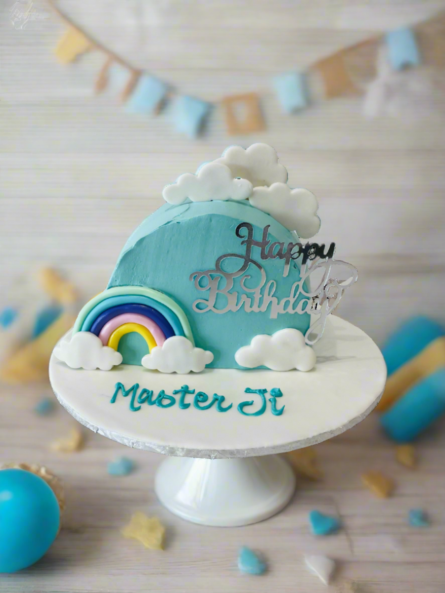 Rainbow & Clouds Arch Cake