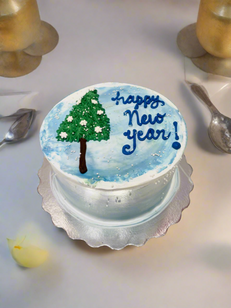 Snowy New Year Cake
