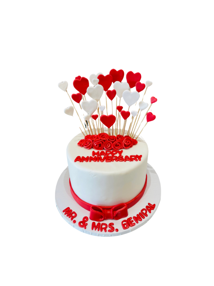 Rising Hearts Fondant Cake