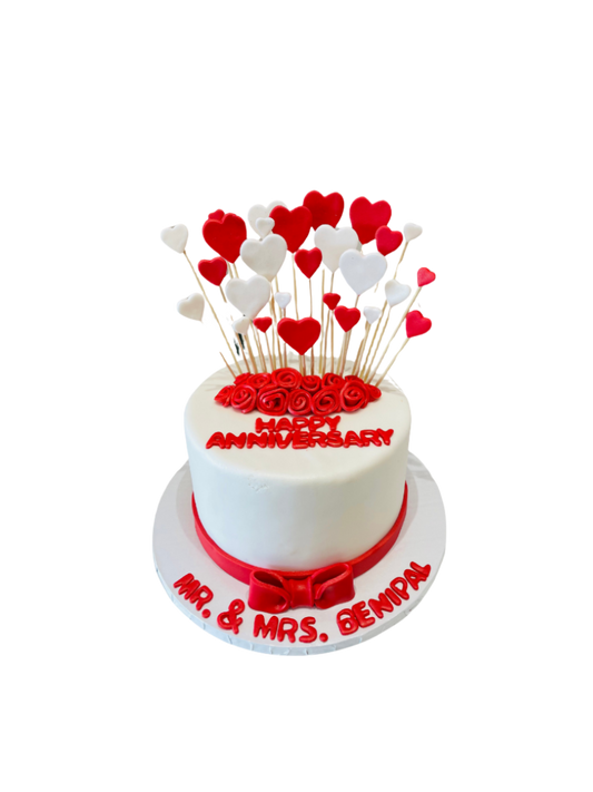 Rising Hearts Fondant Cake