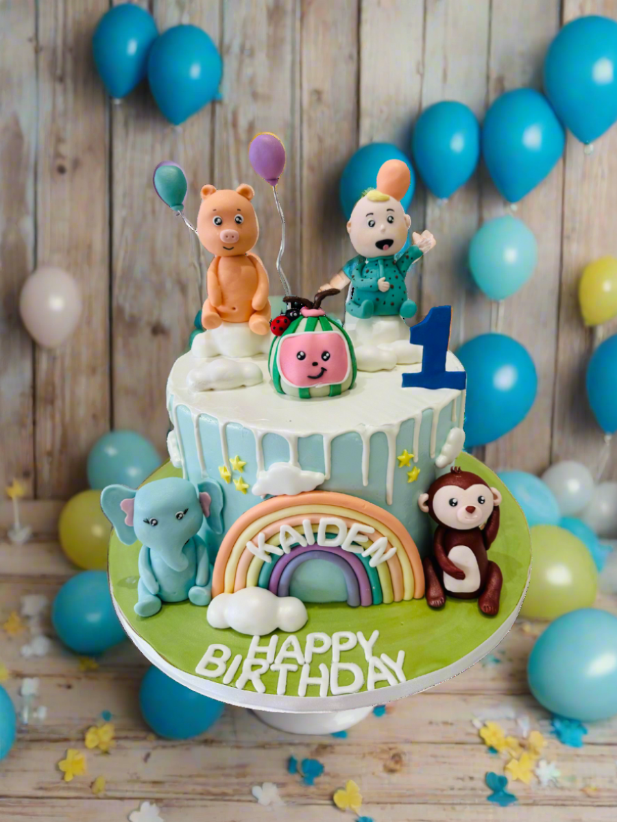 Cocomelon Characters Fondant Cake