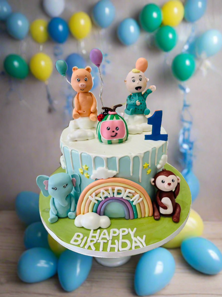Cocomelon Characters Fondant Cake