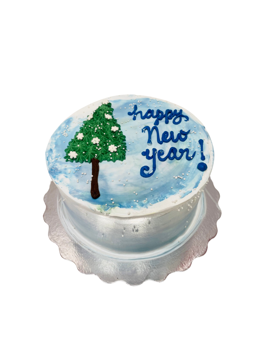 Snowy New Year Cake