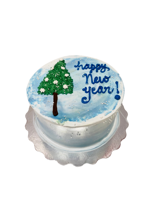 Snowy New Year Cake