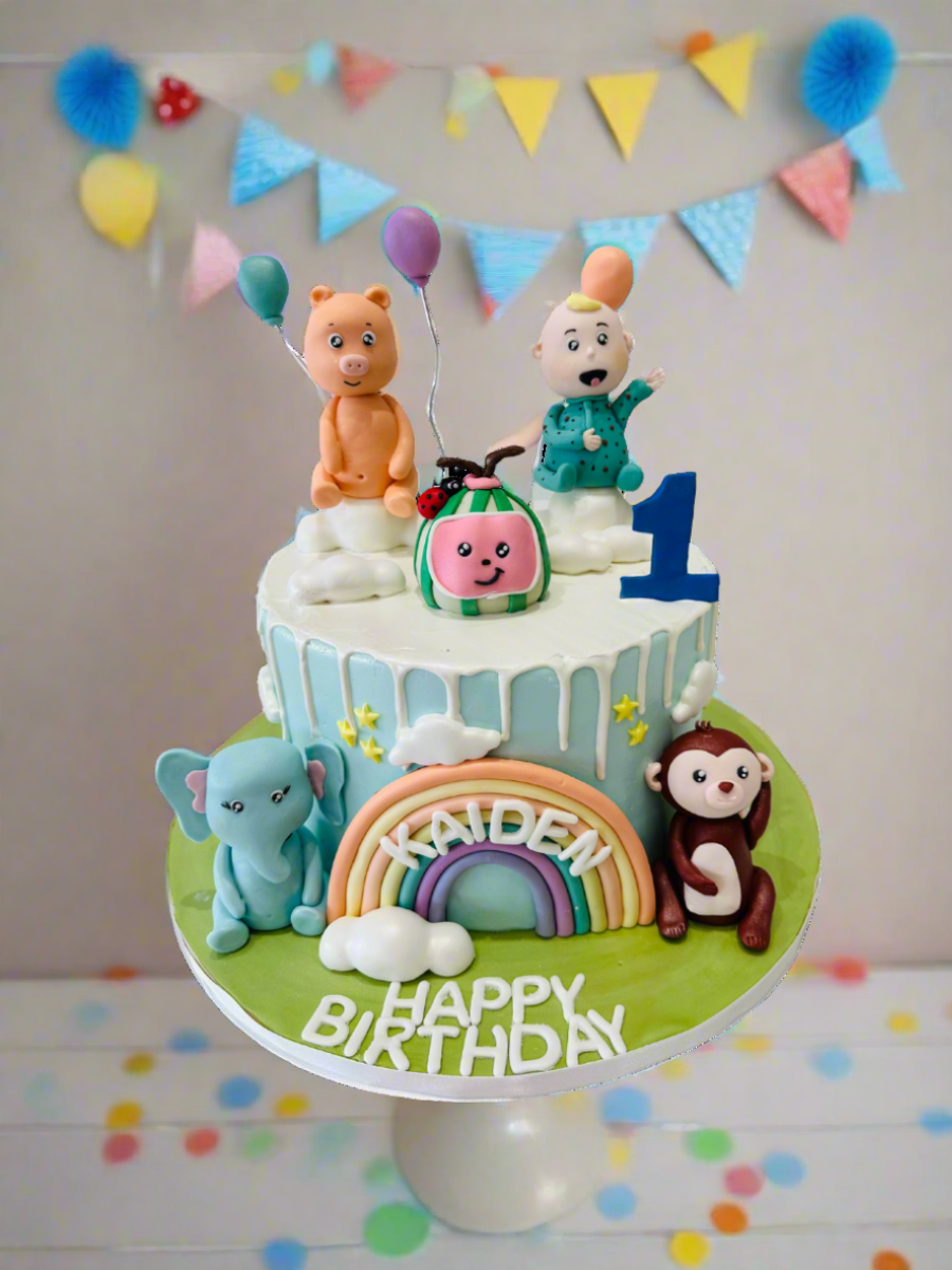 Cocomelon Characters Fondant Cake