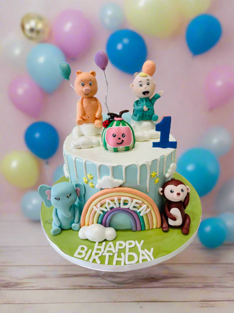 Cocomelon Characters Fondant Cake