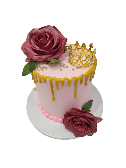 Nidhi Pink Crown Birthday Cake