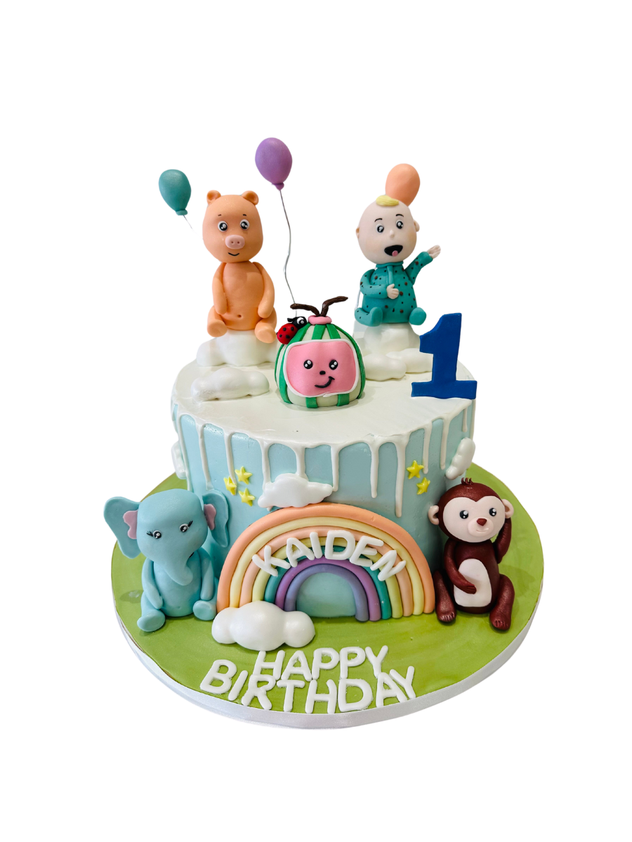 Cocomelon Characters Fondant Cake