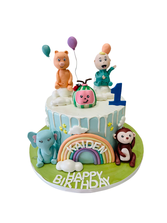 Cocomelon Characters Fondant Cake