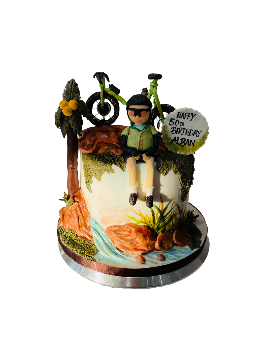 Biking Adventure Fondant Cake