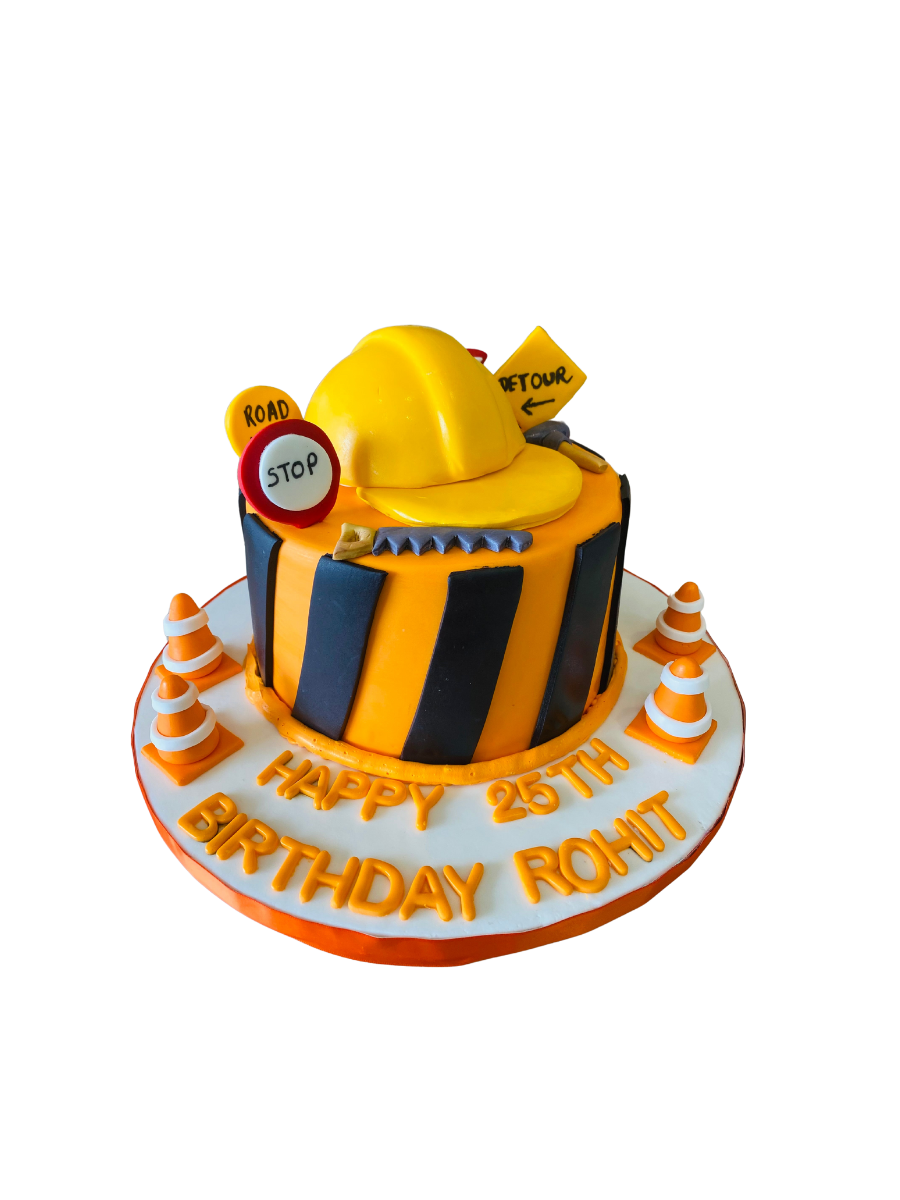 Construction Theme Fondant Cake