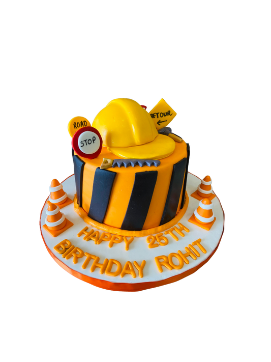 Construction Theme Fondant Cake