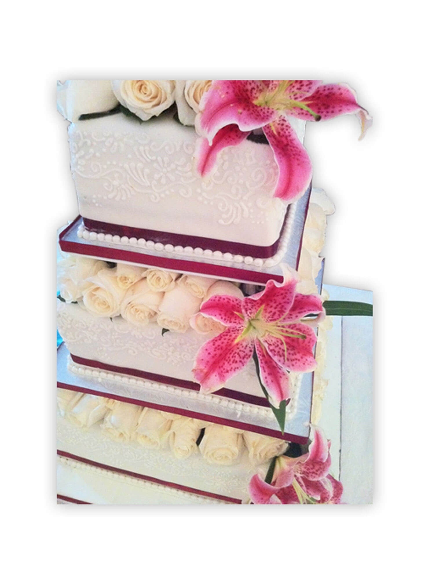 Barb Flowers Wedding Cake - Rashmi's Bakery