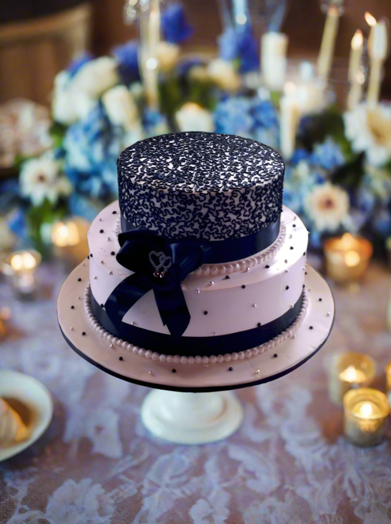 Jennie Black And White Wedding Cake