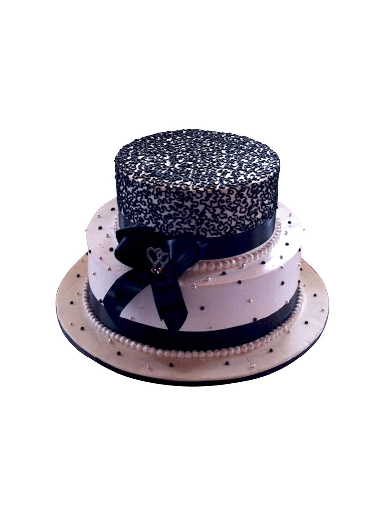 Jennie Black And White Wedding Cake
