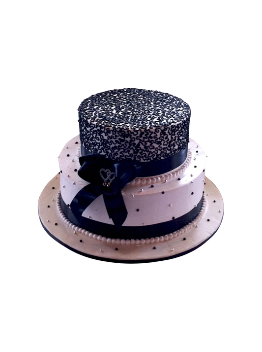 Jennie Black And White Wedding Cake
