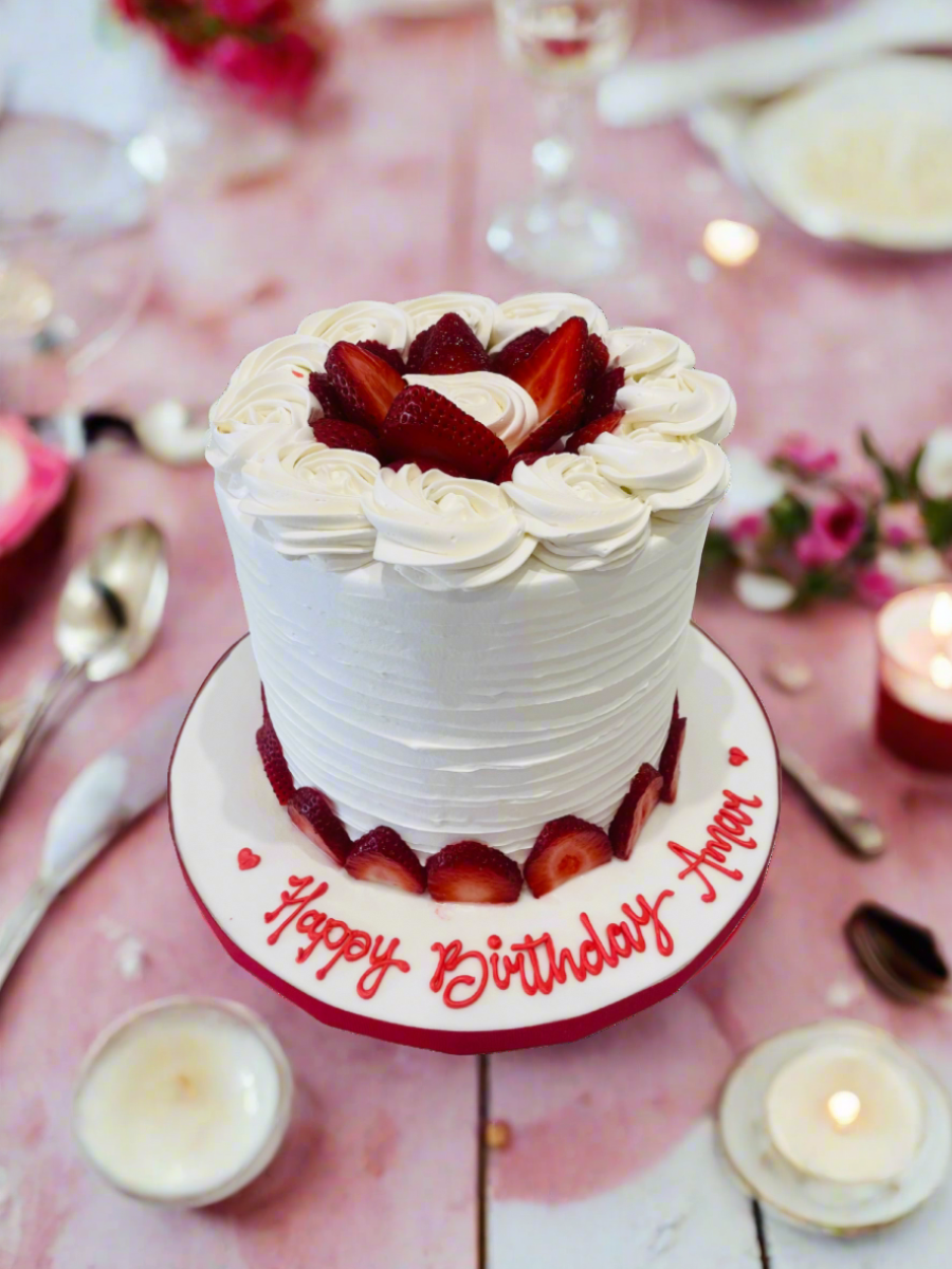 Ivory Strawberry Cake