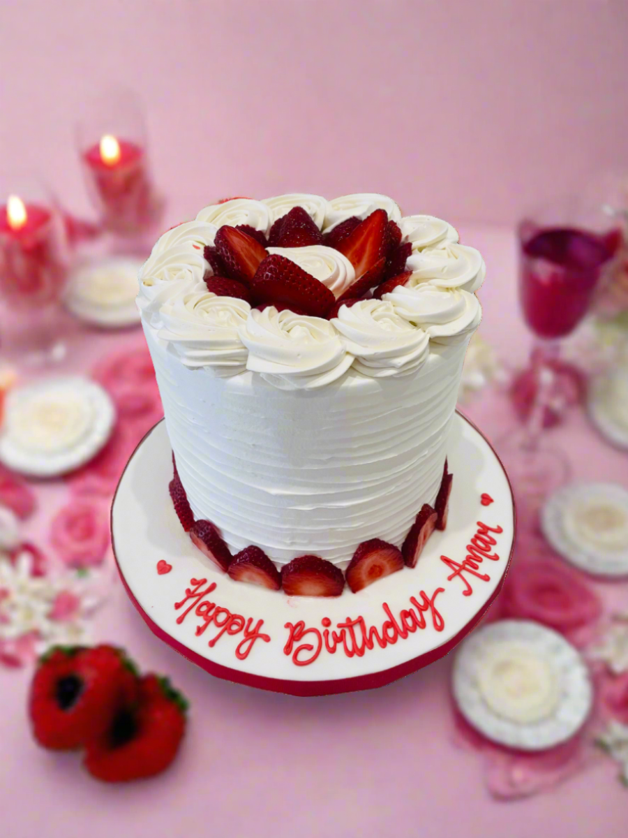 Ivory Strawberry Cake